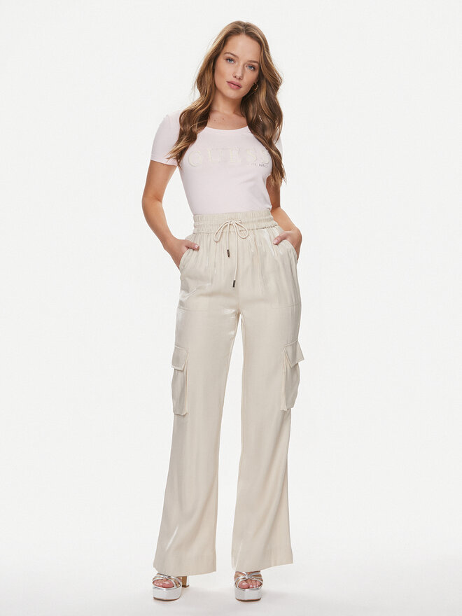 Guess Guess Póló Pony Hair W4RI45 J1314 Rózsaszín Slim Fit