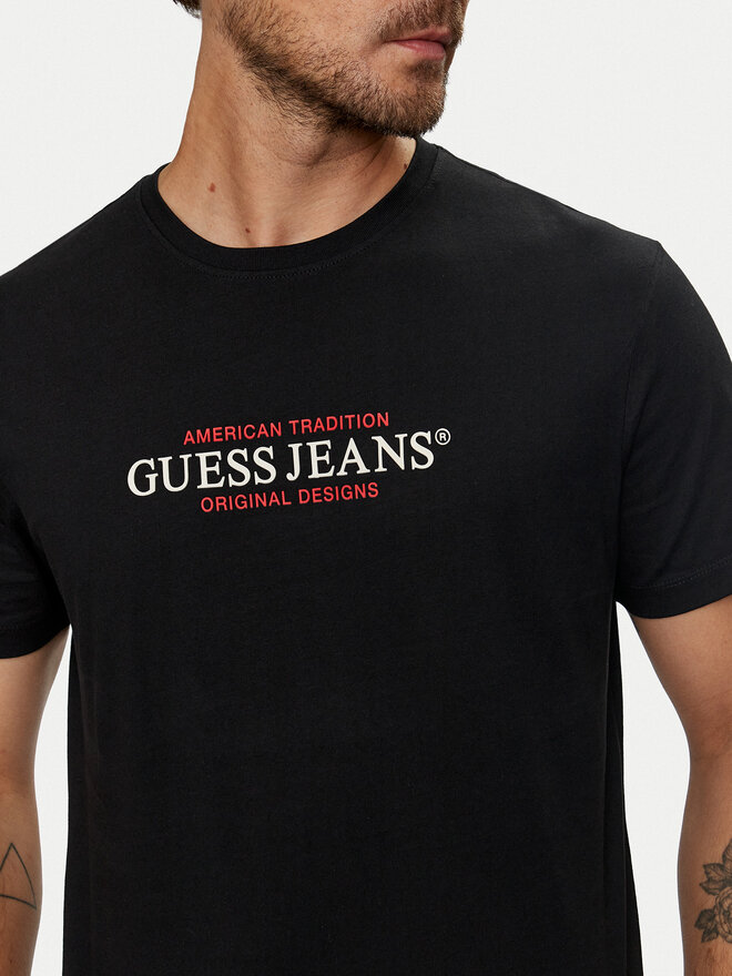 Guess Jeans Guess Jeans T-Shirt M4YI42 K8FQ4 Μαύρο Regular Fit