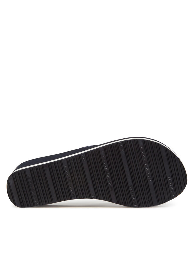 Tommy Hilfiger Japonki Tommy Hilfiger Th Stripes Wedge Beach Sandal FW0FW08521 Niebieski