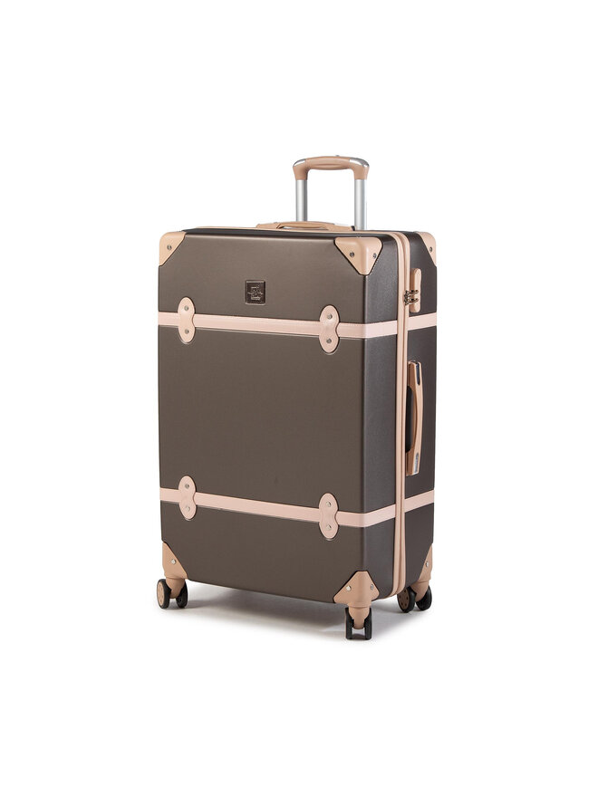 Semi Line Μεγάλη Βαλίτσα Semi Line T5508-4 Καφέ