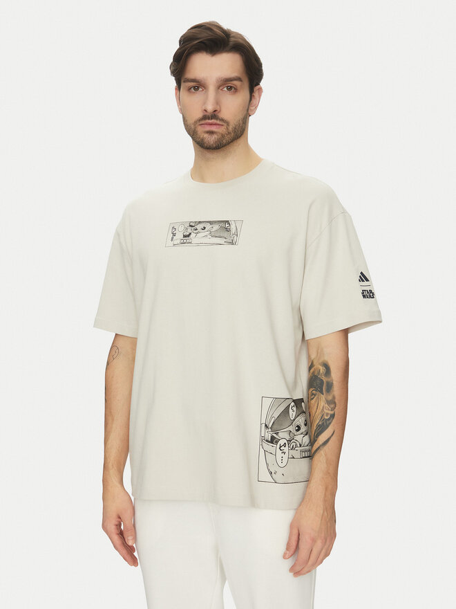 adidas adidas Marškinėliai Star Wars The Mandalorian JI5717 Smėlio Oversize