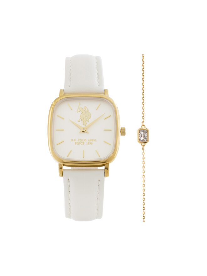 U.S. Polo Assn. Conjunto de reloj y pulsera U.S. Polo Assn. Keira USP6396TW Blanco