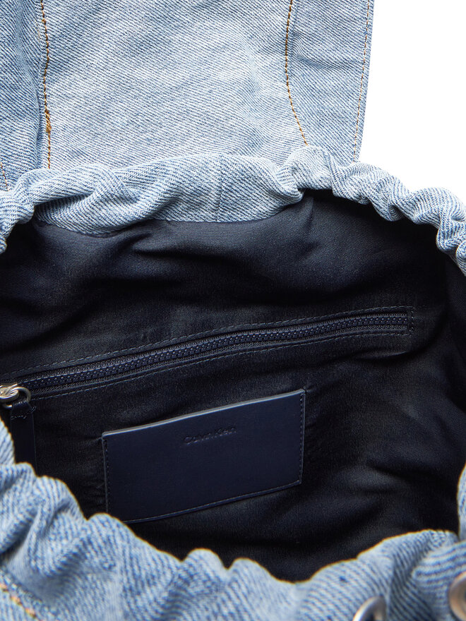 Calvin Klein Σακίδιο Calvin Klein Denim Luna Mini Flap Backpack LV04F3216G Γαλάζιο