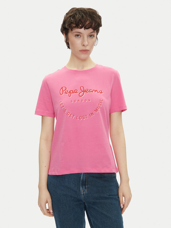 Pepe Jeans Pepe Jeans Marškinėliai Rumer PL506072 Rožinė Regular Fit