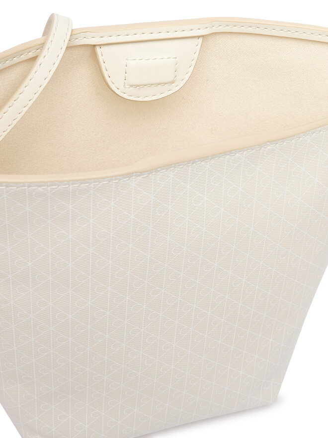 Calvin Klein Handtasche Calvin Klein Emblem Aop Sm Bucket Crossbody LV04F3506G Weiß