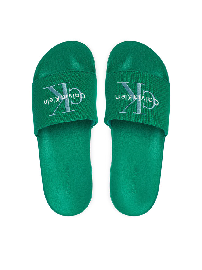 Calvin Klein Pantoletten Calvin Klein Ess Slide Cv YM0YM01393 Grün