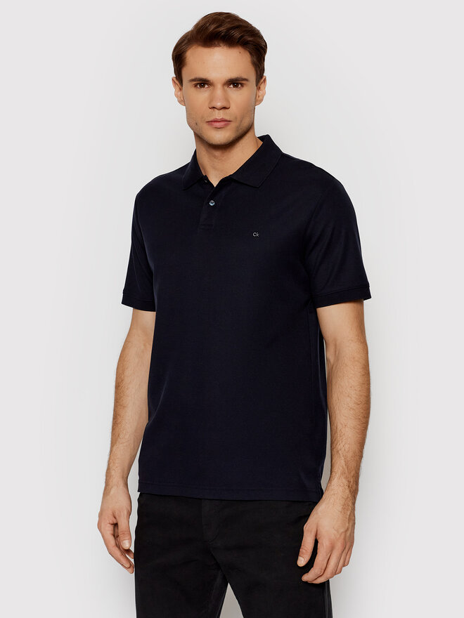 Calvin Klein Calvin Klein Poloshirt Refined Pique Chest K10K102964 Dunkelblau Regular Fit