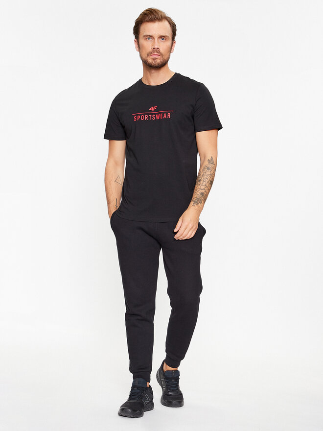 4F 4F Футболка 4FAW23TTSHM0878 Чорний Regular Fit