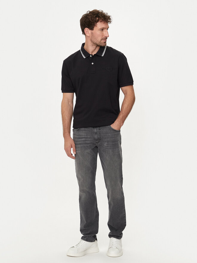 Gant Gant Polo Contrast 2013039 Μαύρο Regular Fit