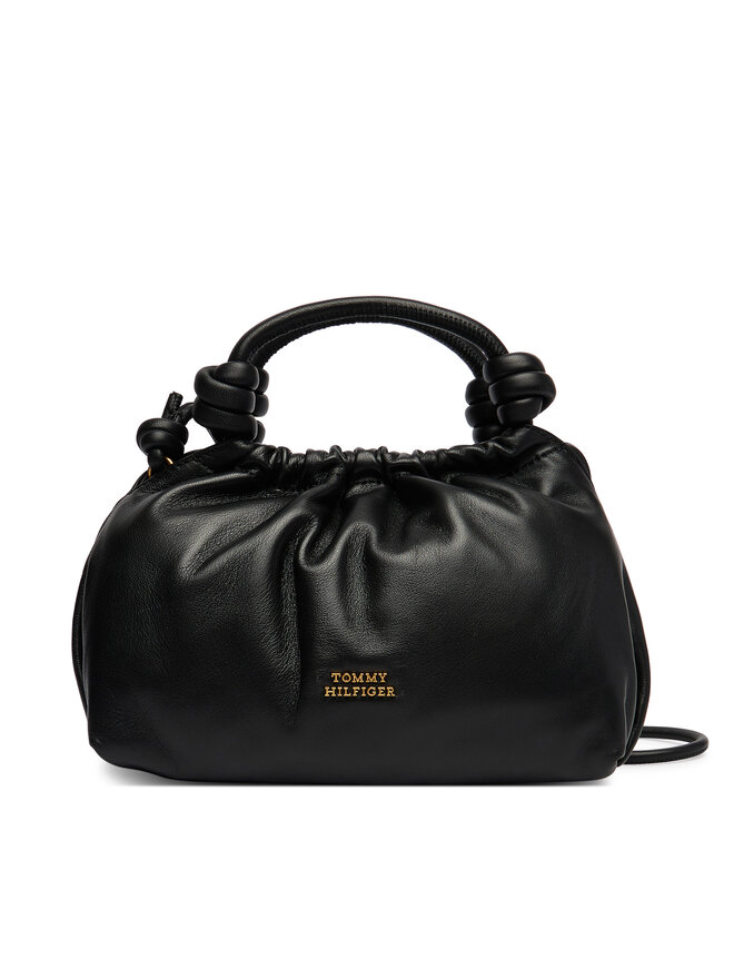 Tommy Hilfiger Handtasche Tommy Hilfiger Th Soft Leather Med Crossover AW0AW18369 Schwarz