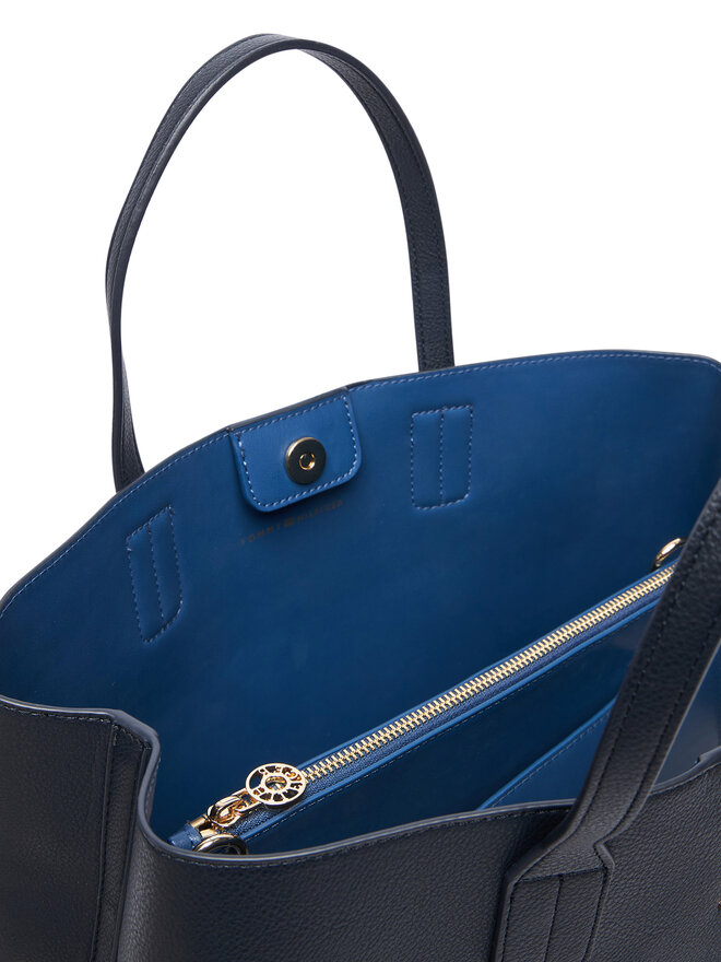 Tommy Hilfiger Handtasche Tommy Hilfiger Th Icon Satchel AW0AW18723 Dunkelblau