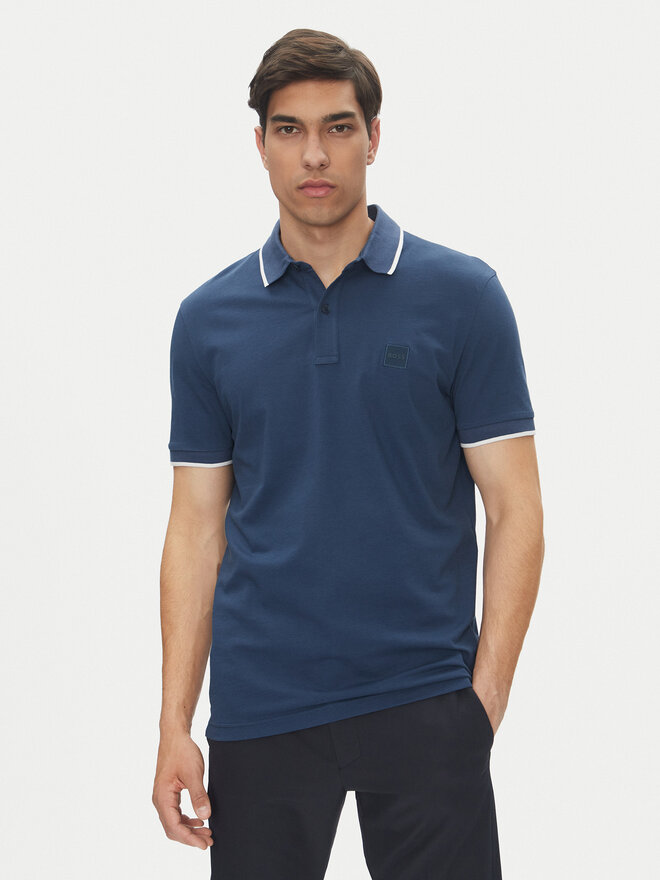 BOSS BOSS Поло Passertip 50507699 Голубий Slim Fit