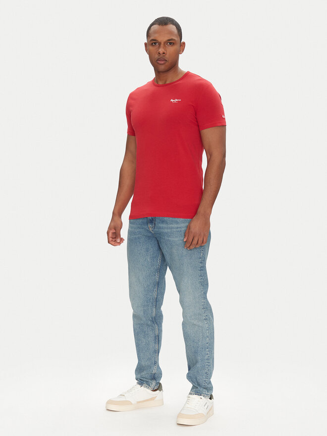 Pepe Jeans Pepe Jeans Marškinėliai Original Basic PM508212 Raudona Slim Fit