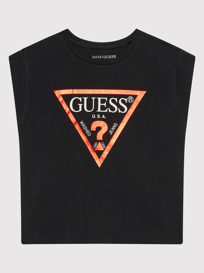 Guess Guess Marškinėliai J81I15 J1311 Juoda Regular Fit