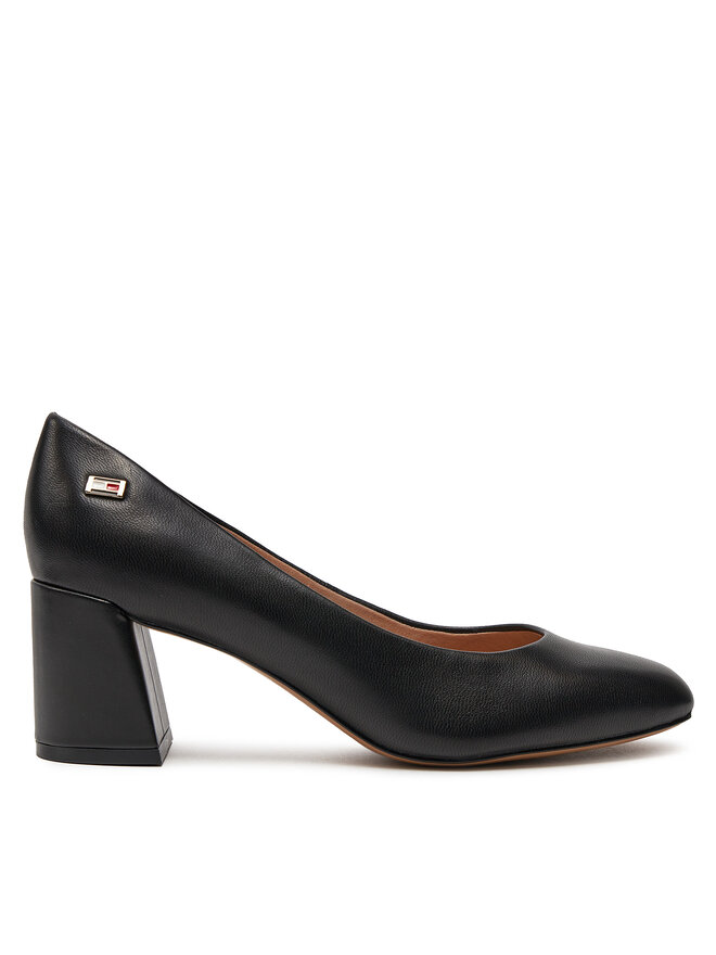 Pumps Tommy Hilfiger Th Leather Mid Heel Block Pump FW0FW07716 Schwarz eschuhe