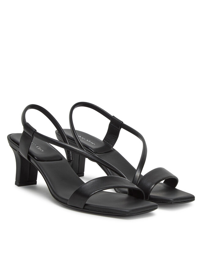 Calvin Klein Сандали Calvin Klein Heel Sandal 50 Squared Lth HW0HW02534 Черен