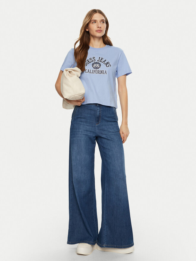 Guess Jeans Guess Jeans Marškinėliai W5RI43 K8HM0 Mėlyna Regular Fit