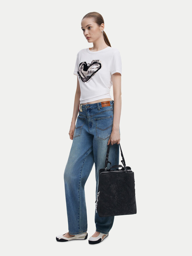 Desigual Τσάντα Desigual Romeo Floral Total B 25WAKP06 Μαύρο