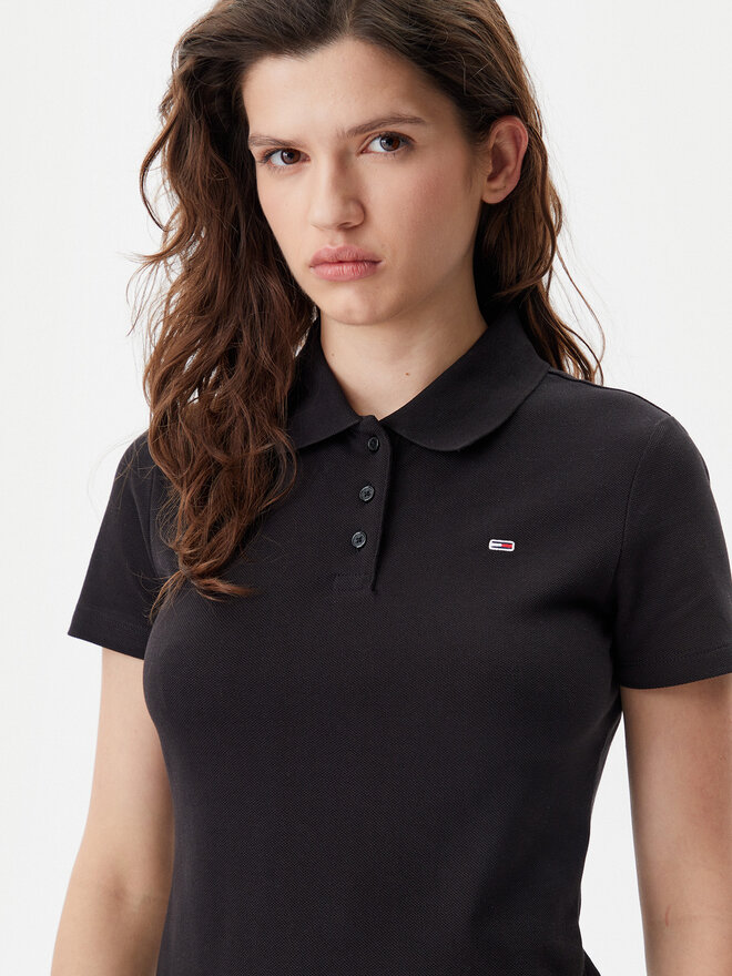 Tommy Jeans Tommy Jeans Polo marškinėliai Essential DW0DW20160 Juoda Slim Fit