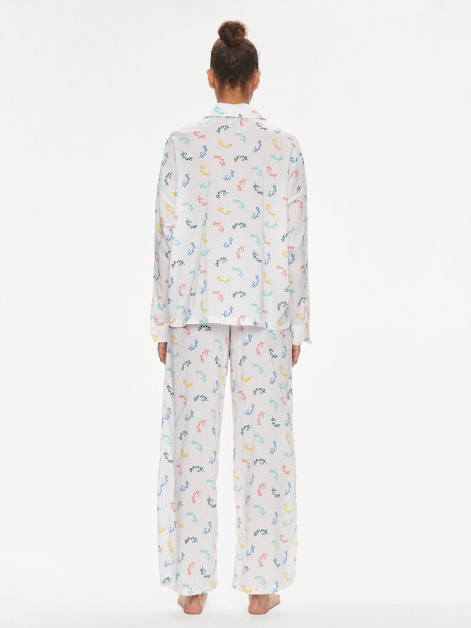 DKNY DKNY Pyjama YI90008 Weiß Regular Fit