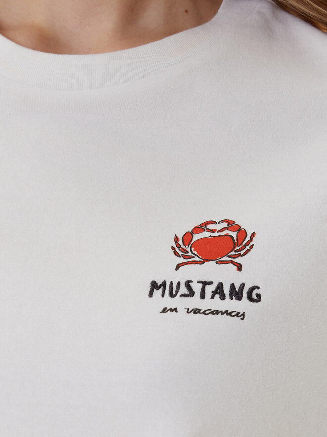 Mustang Mustang Marškinėliai Monroe 1016513 Balta Relaxed Fit