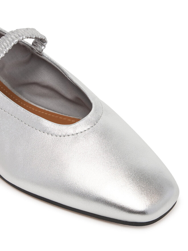 Tommy Hilfiger Ballerinas Tommy Hilfiger Silver Lth Ellastic Ballerina FW0FW09466 Silberfarben