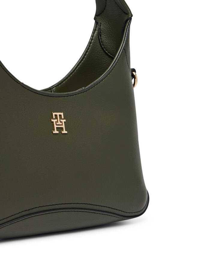 Tommy Hilfiger Handtasche Tommy Hilfiger Th Everyday Mini Hobo AW0AW19185 Dunkelgrün
