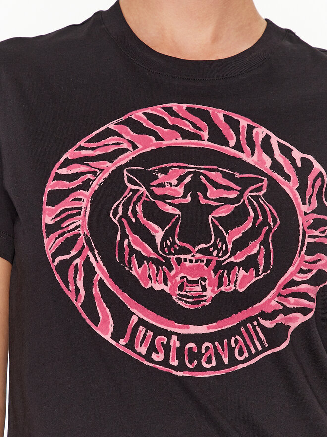 Just Cavalli Just Cavalli Póló 75PAHF01 Fekete Regular Fit