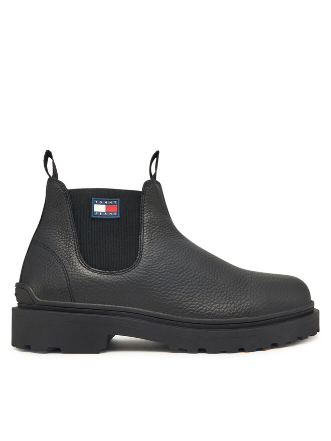 Tommy Jeans Klassische Stiefeletten Tommy Jeans Tjm Chelsea Leather Wl EM0EM01670 Schwarz