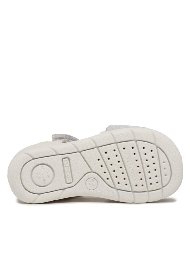 Sandales Geox Pour Enfants - Cuir, Semelle Caoutchouc, Fermeture Scratch