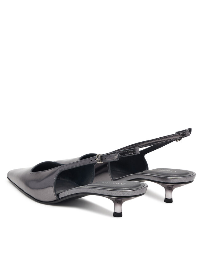 Calvin Klein Pumps Calvin Klein Kitten Heel Pump Sling Mirr Lth HW0HW03275 Silberfarben