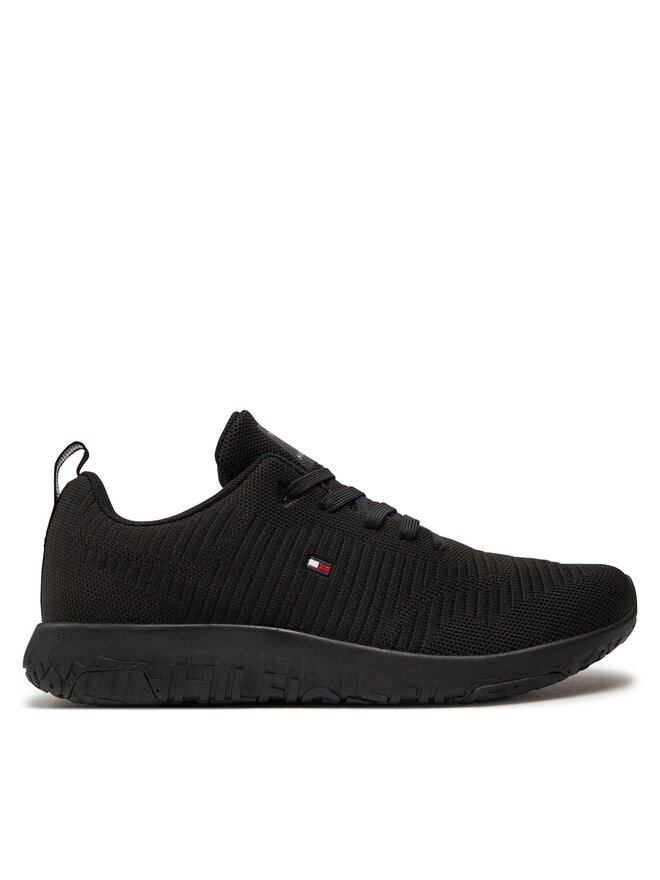 Tommy Hilfiger Snīkeri Tommy Hilfiger Corporate Knit Rib Runner FM0FM02838 Melns