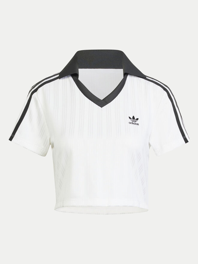 adidas adidas Marškinėliai adicolor Football Jacquard JD2608 Balta Slim Fit