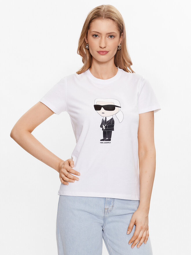 KARL LAGERFELD KARL LAGERFELD Camiseta Ikonik 2.0 Karl 230W1700 Blanco Regular Fit