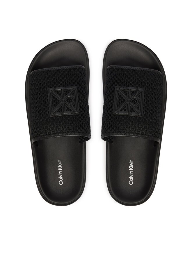 Calvin Klein Pantoletten Calvin Klein Mesh Mule Slides HW0HW02889 Schwarz