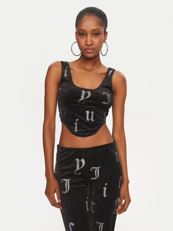 Juicy Couture Juicy Couture Top Cait JCMCS224252 Schwarz Slim Fit