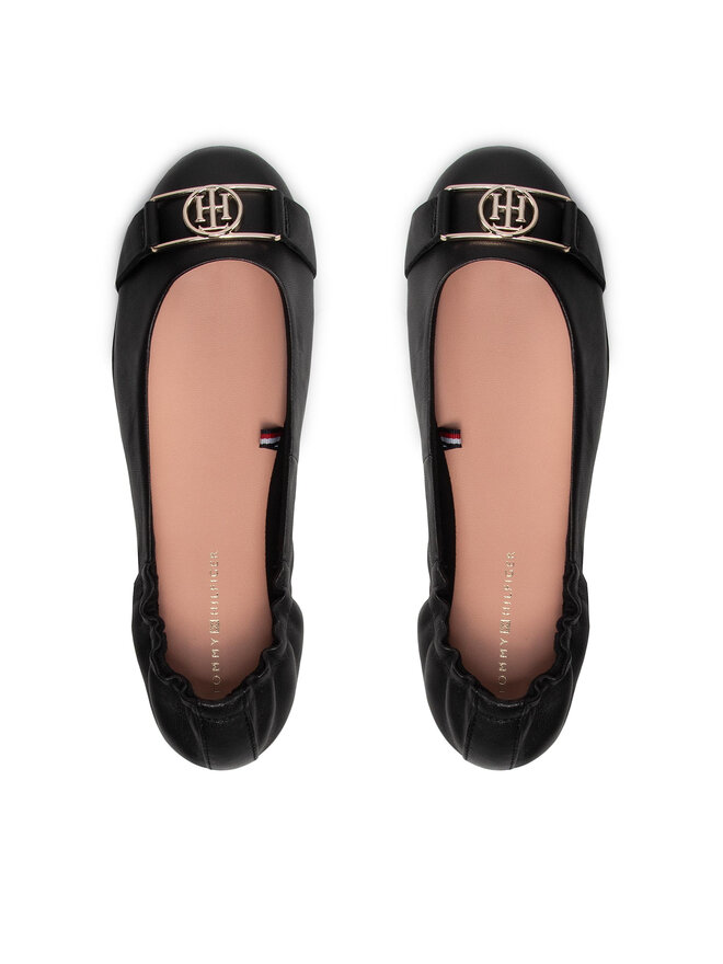 Tommy Hilfiger Ballerinas Tommy Hilfiger Th Essential Leather Ballerina FW0FW06096 Schwarz