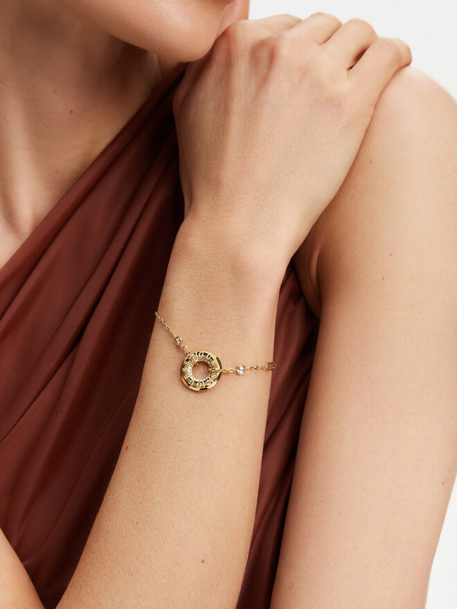 Guess Bransoletka Guess Just Guess JUBB03 113JW Żółte złocenie