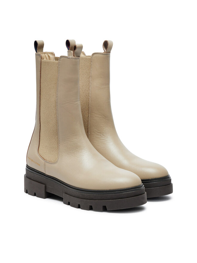 Tommy Hilfiger Боти тип челси Tommy Hilfiger Monochromatic Chelsea Boot FW0FW06730 Бежов