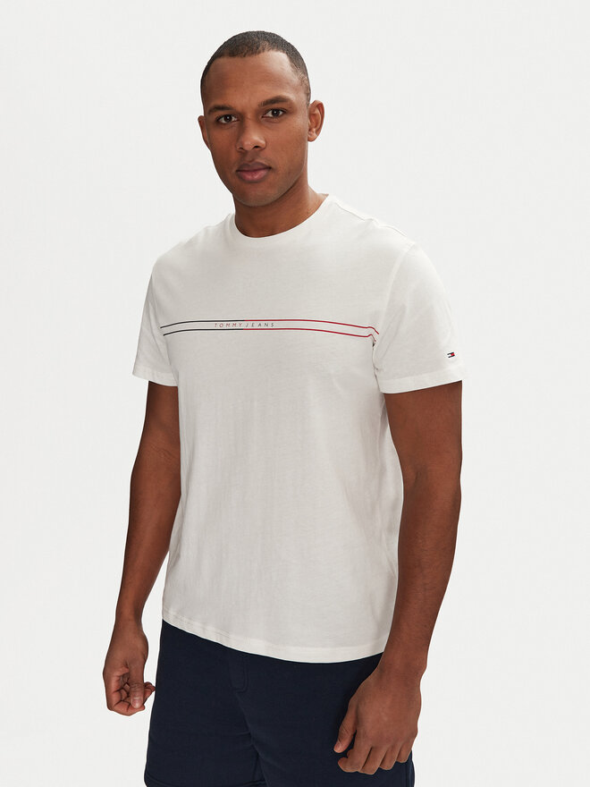 Tommy Jeans Tommy Jeans Marškinėliai Entry Graphic DM0DM20779 Balta Slim Fit