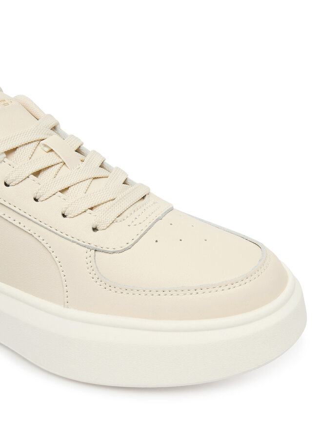 Tommy Hilfiger Zapatillas Tommy Hilfiger Shiny Leather Platform Sneaker FW0FW09364 Écru