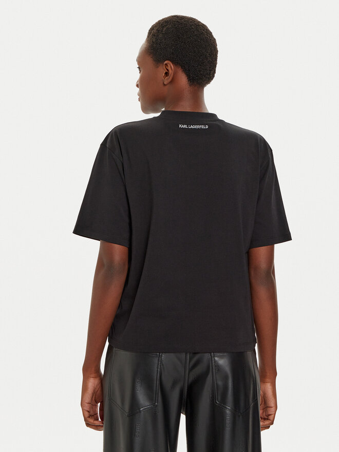 KARL LAGERFELD KARL LAGERFELD T-Shirt 226W1703 Schwarz Relaxed Fit