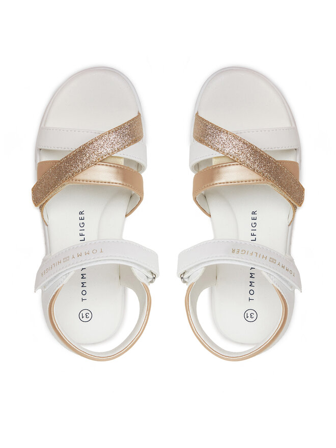 Tommy Hilfiger Sandały Tommy Hilfiger Velcro Sandal T1A2-33770-0273 S Biały