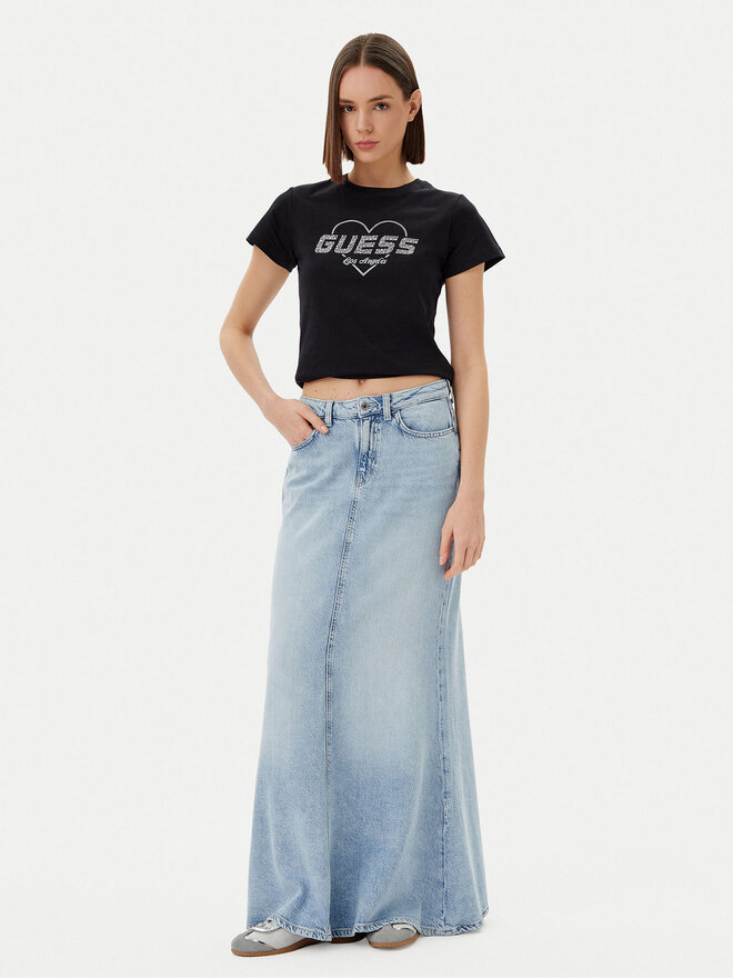 Guess Guess Marškinėliai V5GI10 K9RM1 Juoda Regular Fit