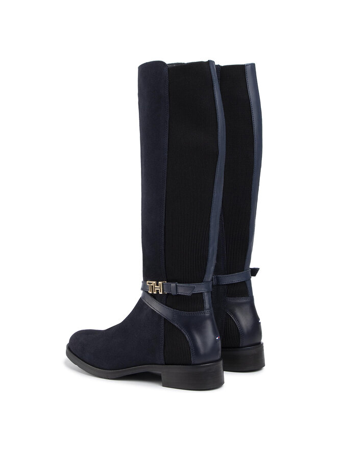 Tommy Hilfiger Stiefel Tommy Hilfiger Hardware Mix Longboot FW0FW04282 Dunkelblau