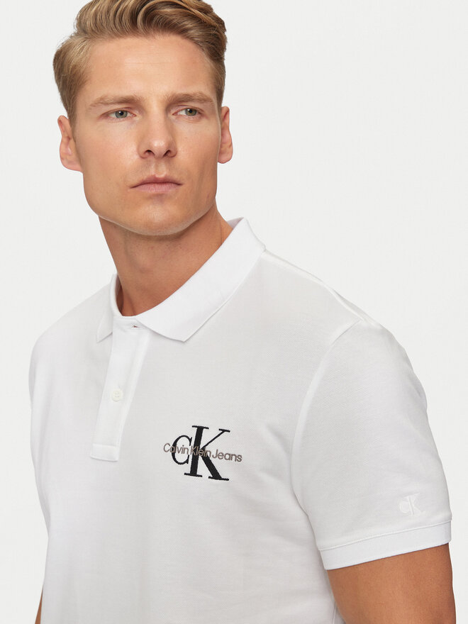 Calvin Klein Jeans Calvin Klein Jeans Poloshirt Monologo J30J325664 Weiß Regular Fit