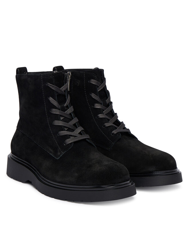 Calvin Klein Schnürschuhe Calvin Klein Combat Ess Lace Up Zip Boot Su YM0YM01371 Schwarz