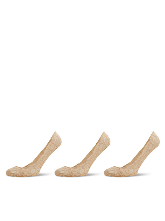 Jenny Fairy 3er-Set Damen Sneakersocken Jenny Fairy 4WB-004-SS24 Beige