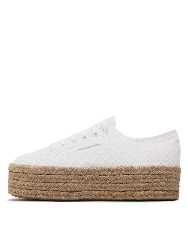 Espadrilles Superga 2790 Rope Macrame Rhombus S3126PW Blanc chaussures
