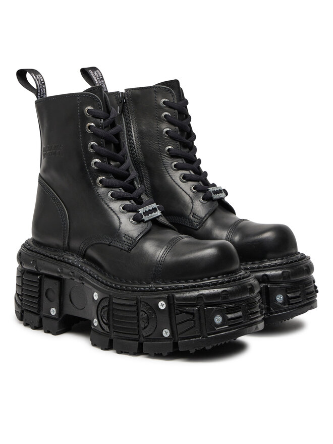 NEW ROCK Schnürstiefel NEW ROCK M-TANK083-C1 Schwarz